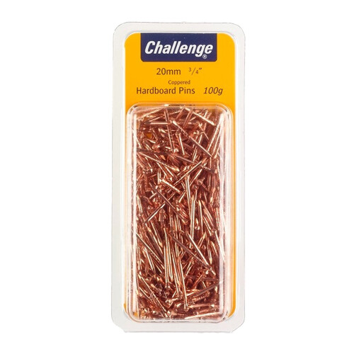 Challenge Challenge Copper Plated Hardboard Pins 20mm 100g