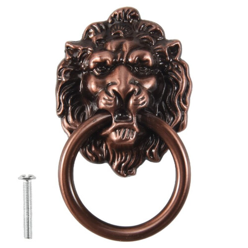 Antique Style Copper Tone Metal Lion  Shaped Drawer Pull Handle 2.5"