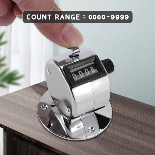 Round Base 4 Digit Manual Hand Tally Mechanical  Click Counter 2