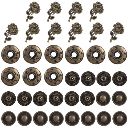 20Ensembles Boutons Pression Alliage Doré DIY Artisanat Et Mode