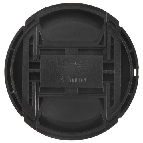 Svart 62 Mm Center Pinch Design Front Lins Cap Cover 1