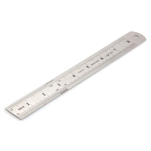 Vintage Linjal i Rostfritt StåL Rule Scale Machineist Tools 20CM