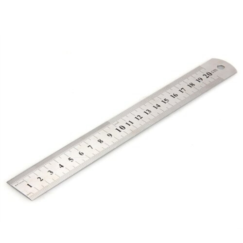 Vintage Linjal i Rostfritt StåL Rule Scale Machineist Tools 20CM 2