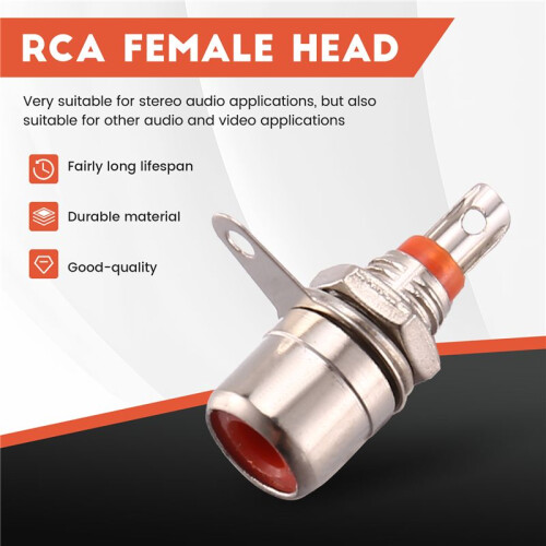 RCA Phono Chassis Panel Mount RCA Female Connector Socket 10 Pcs 1