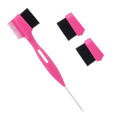 2Ensembles Kit Brosse Et Sourcils Nylon Manche Acier Rosé 2