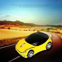 (yellow)3d Car Voiture 24ghz Optique Wireless Mouse Mice Usb Receiver For Pc Macbook Laptop