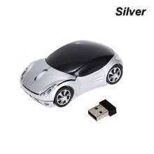 (silver)3d Car Voiture 24ghz Optique Wireless Mouse Mice Usb Receiver For Pc Macbook Laptop