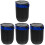 4Pièces Cendrier ABS, Acier Inox, Couvercle Anti-Odeur Bleu 4