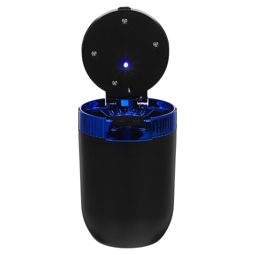 4Pièces Cendrier ABS, Acier Inox, Couvercle Anti-Odeur Bleu 2