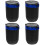 4Pièces Cendrier ABS, Acier Inox, Couvercle Anti-Odeur Bleu 7