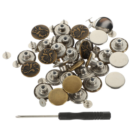 9Ensembles Boutons Jeans Réglables Alliage Solides Décoratifs 2