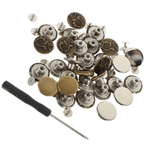 9Ensembles Boutons Jeans Réglables Alliage Solides Décoratifs 1