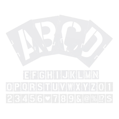 126Pcs Reusable White Letter Stencils DIY Spray Paint Templates 2