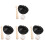 4Ensembles Petits Accessoires Baseball En ABS Noir Pour Jeu Miniature 4