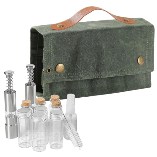 1Ensemble Kit D'épices Multiusage Portable En Verre, Vert