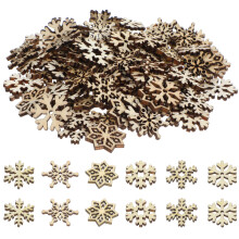 500Pièces Décorations Étoiles De Neige En Bois Beige Pour Mariage DIY