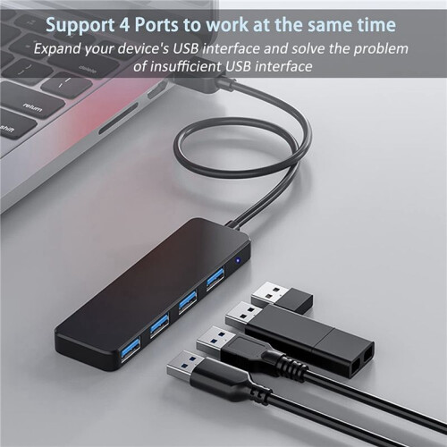 4  USB Hub, USB 3.0 Hub USB Splitter USB Expander for Laptop, Flash Drive, HDD, Console, Printer, Camera,Keyboard 2