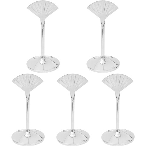 5Pcs Silver Menu Card Holder Stable Tabletop Place and Number Clips 2