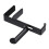 2Pcs Metal Headphone Rack Adjustable Under Desk Holder Black 1