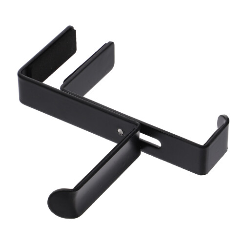 2Pcs Metal Headphone Rack Adjustable Under Desk Holder Black