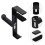2Pcs Metal Headphone Rack Adjustable Under Desk Holder Black 11