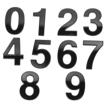 10Pcs Weatherproof Black ABS Door Numbers for Apartment and Mailbox