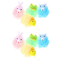 16Pcs Colorful Kids Cartoon Bath Shower Balls Soft Foaming Scrubbers
