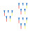 15Pcs Assorted Color Golfing Tee Set Durable Outdoor Golfing Accessory 11