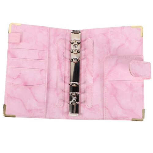 5Pcs Pink PU Budget Binder A6 Notebook Cover for School Use 1