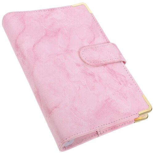 5Pcs Pink PU Budget Binder A6 Notebook Cover for School Use