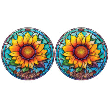 10Pcs Decorative PVC Window Clings Stained Glass Style for Indoor Use