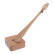 Stable Wooden Shoe Horn Long Handle for Home Use, Light Brown