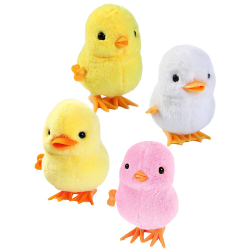 8Pcs Wind Up Plush Chicken Toys Lightweight Assorted Play 1