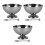 3Pcs Stainless Steel Salad Cups Silver Kitchen Storage Bowls 8