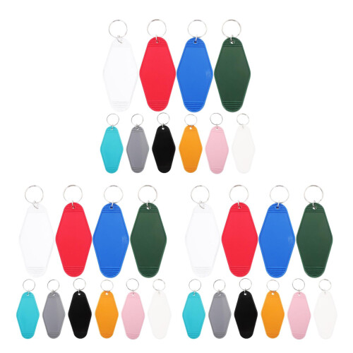 60Pcs Practical Black Keychain Blanks Plastic Id Tags for Keys 1