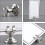 2Sets Elegant Silver Table Holders Metal Note Clips for Cards 10