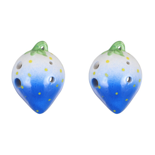 2Pcs Blue Beginner Ceramic Ocarina for Kids Portable Instrument 2