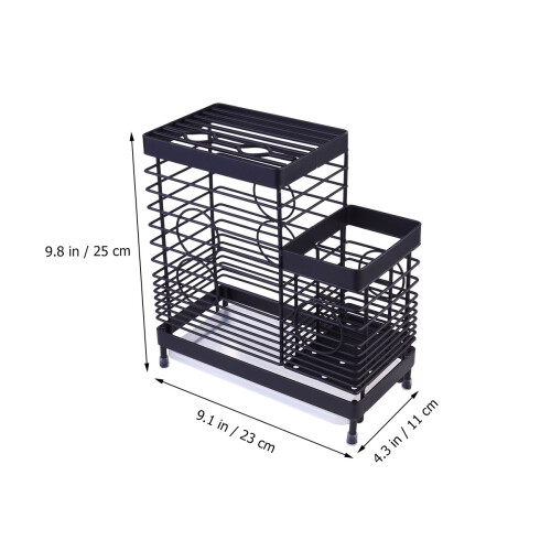 Black Steel Kitchenware Rack Practical Chopping Board Holder 1