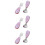3Sets Fork Spoon Set Pink Short Handle 8