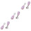 3Sets Fork Spoon Set Pink Short Handle 5