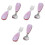 3Sets Fork Spoon Set Pink Short Handle 3