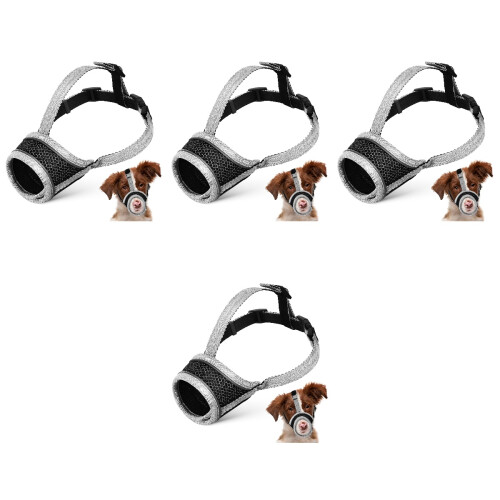 4Pcs Durable Silver Dog Mouth Cover for Barking Dog Basket Muzzle 2
