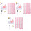 3Sets Eco-Friendly Kids Height Chart Sticker Pink for Bedroom Decor 3