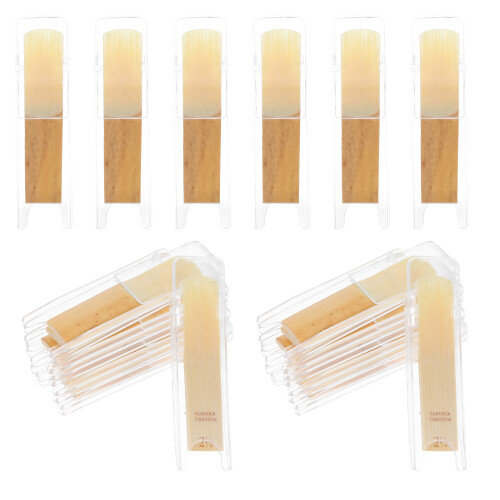 60Pcs Khaki Soprano Sax Reeds Wood Plastic Beginner Friendly Pack 2