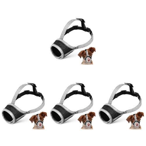 4Pcs Durable Silver Dog Mouth Cover for Barking Dog Basket Muzzle 1
