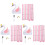 3Sets Eco-Friendly Kids Height Chart Sticker Pink for Bedroom Decor 2