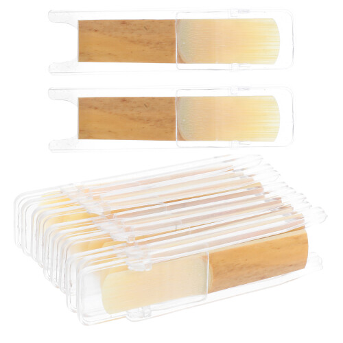 60Pcs Khaki Soprano Sax Reeds Wood Plastic Beginner Friendly Pack 1