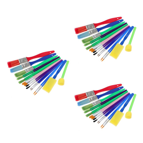 45Pcs Paintbrushes for Kids Assorted Colors Easy Clean Plastic Set 1