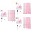 3Sets Eco-Friendly Kids Height Chart Sticker Pink for Bedroom Decor 6