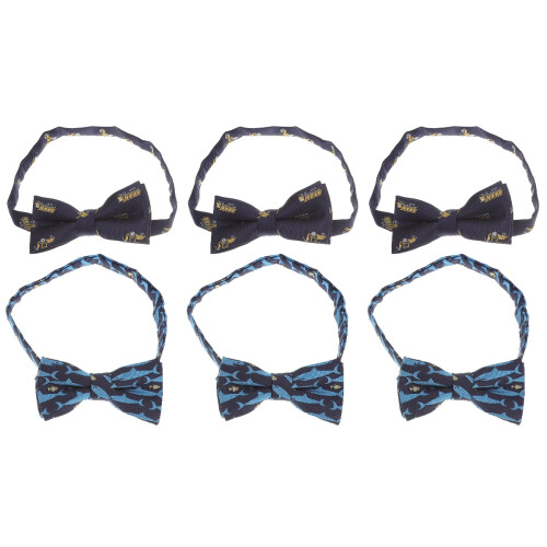 6Pcs Adjustable Pre-Tied Bow Ties for Kids Polyester Assorted Colors 2